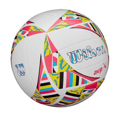 Wilson AVP Movement Volleyballs - color: White/Pink/Yellow
