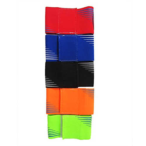 Captain's Armband Soccer Football Captain Armbands for Multi-Sport - Pack of 5 Colour - color: Multicolor