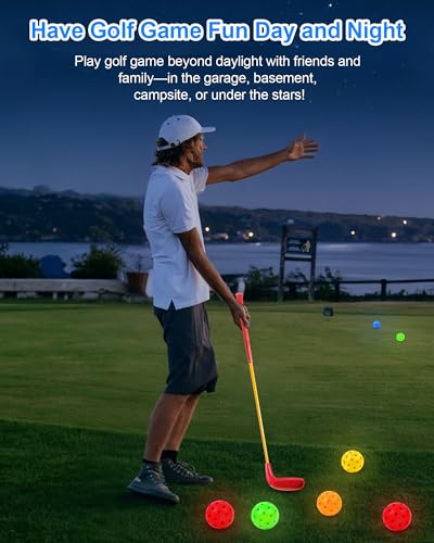 HOTWIND 6 Pack Glow in The Dark Backyard Golf Balls 3" Replacement Practice Balls with Storage Bag Fun Night Golfing Gift for Men Women Family Outdoor Party Play - style: 6 Glow in the Dark Golf Balls
