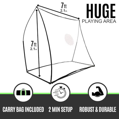 QUICKPLAY Spot Target Soccer Rebounder | Weather-Resistant Rebound Net with Carry Bag | Great for Passing, Receiving, and Trapping Practice | Ideal for Team or Solo Training - style: 7x7ft