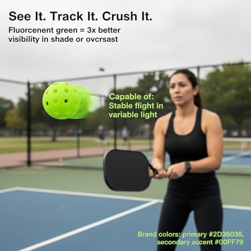 Outdoor Pickleball Balls 40 Holes 74mm, One-Piece Molded Professional Pickleballs