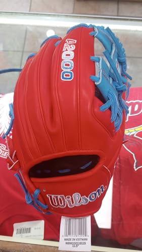 Wilson A2000 1786 Baseball Glove, Right Hand Throw, Infield Series - Exclusive Edition - color: Red/Sky Blue