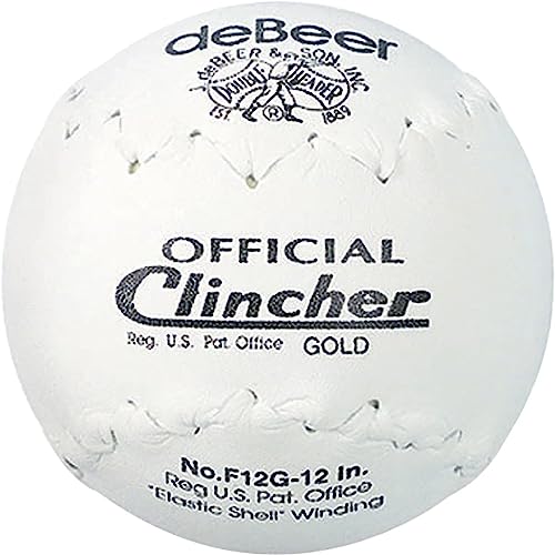 deBeer 12" Gold Clincher Softballs – Official Size & Weight – 1 Dozen (12 Balls)