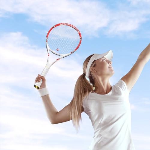 Pro Tennis Racket for Adults, 2 Player 27 inch Speed Tennis Racquet Acceptable for Beginner and Professional with 3 Tennis Balls, 2 Vibration Dampes, 2 Overgrips, Tennis Bag - color: Red