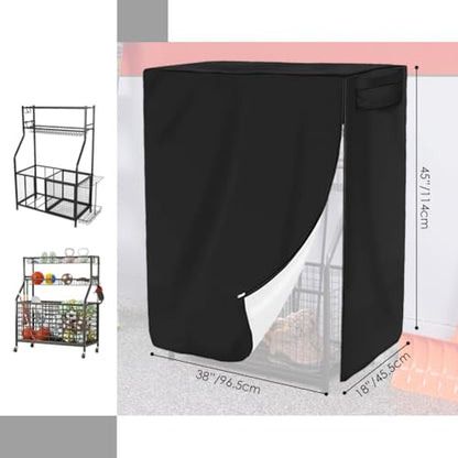 Garage Sports Equipment Organizer Cover Garage Ball Storage Rack Cover Basketball Rack Cover Waterproof Cover for Ball Sports Storage Rack and Equipment (Cover Only)