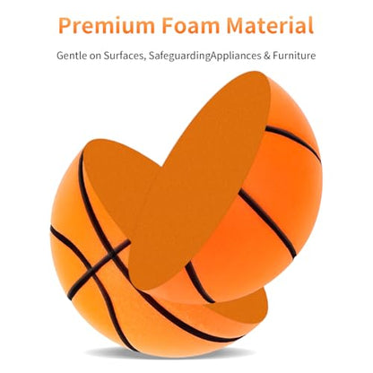 Silent Basketball-Size 7 (29.5") Upgrade Dribble Dream Silent Basketball, Grooved Airless Foam Technology for Soundless for Foam Indoor Training Ball for Various Indoor Activities