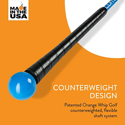 Orange Whip Golf Swing Trainer Aid Patented & Made in USA for Improved Rhythm, Flexibility, Balance, Tempo, and Strength *American Made* - style: Compact - 35.5"