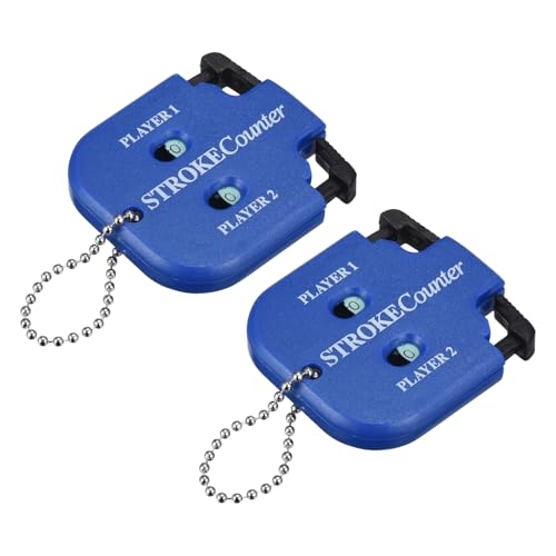 Golf Score Indicator, Stroke Counter Clicker Portable Handy Count Shot Keeper with Key Chain for Golfer Training - color: Blue