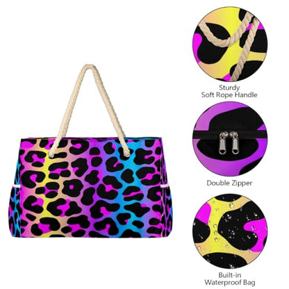 Beach Bag Waterproof Sand-proof Canvas Tote Lightweight Shoulder Bag Suitable for Family outdoor travel - color: D4