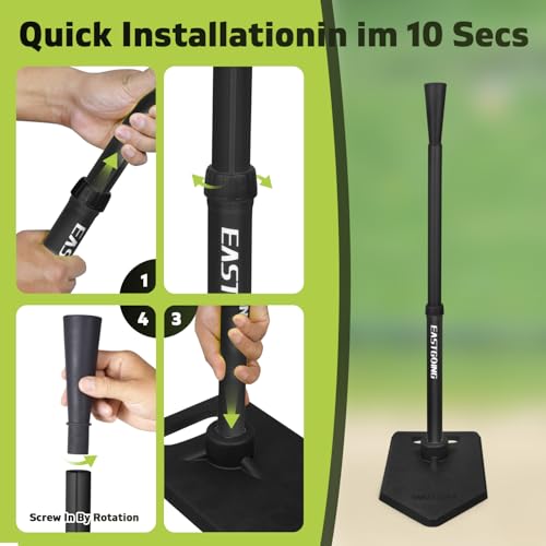 Baseball Tee for Kids, Adjustable 19"-32" Height Telescopic Molded Rubber Tee, Batting Tee,Youth Hitting Tee, Softball Tee for Any Age Player Baseball Practice