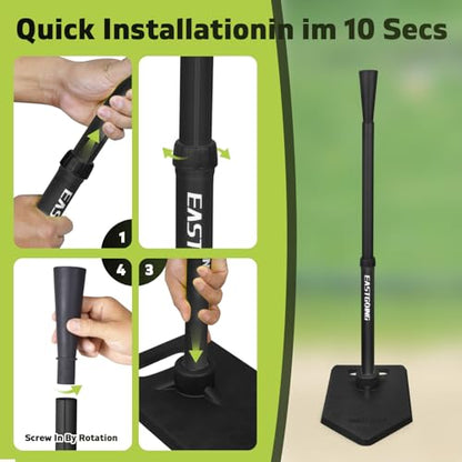 Baseball Tee for Kids, Adjustable 19"-32" Height Telescopic Molded Rubber Tee, Batting Tee,Youth Hitting Tee, Softball Tee for Any Age Player Baseball Practice