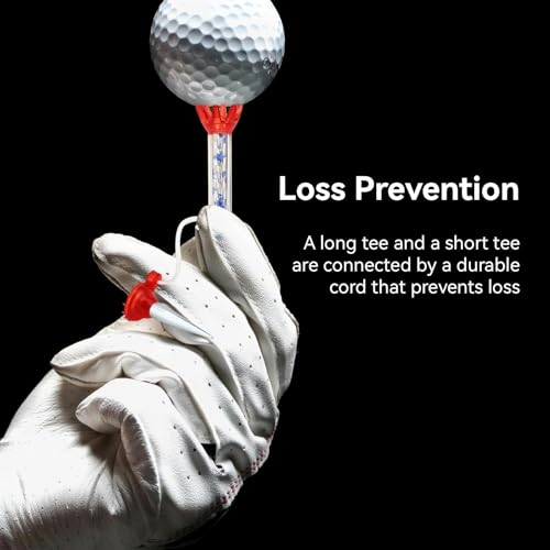HERCHR 4 PCS Golf Tees, Plastic Magnetic 70mm Long Reusable Practice Tees, Unbreakable Flexible Spring Golf Tee Set for Men Women Driving Range Mat Training Indoor Outdoor