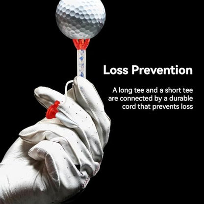HERCHR 4 PCS Golf Tees, Plastic Magnetic 70mm Long Reusable Practice Tees, Unbreakable Flexible Spring Golf Tee Set for Men Women Driving Range Mat Training Indoor Outdoor