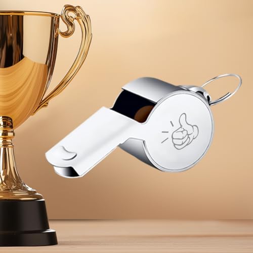 6 Pack Engraved Coach Whistle Set Stainless Steel Thank You Whistles with Lanyard Appreciation Gifts for Coaches Referees