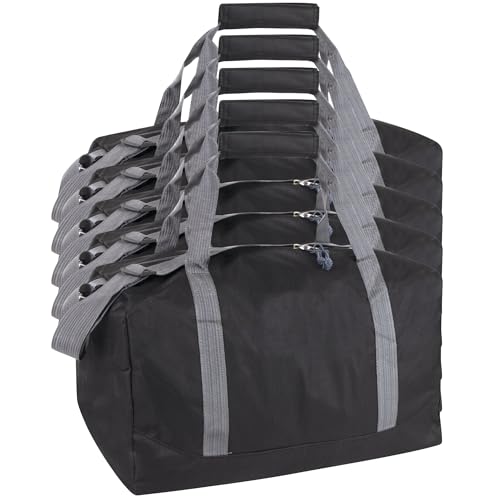 24 Pack Bulk Duffle Bags Wholesale by the Case for Homeless, Sports Teams, and Duffle Bags for Foster Kids (All Black Pack) - color: All Black Pack