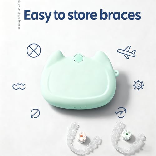 Silicone Retainer Case with Lanyard, WINDSIUUU Portable Cute Travel Retainer Holder Braces Aligner Case with Vent Holes Aligner Retainer Cases for Girls Women Kids Travel Denture Night Guard Container - color: Green