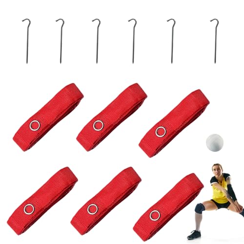 BeachWeatherproof Volleyball Courts Cords - Robust Court Marking, Volleyballs Net System |Beach Sand Boundary Cord, Stainless Steel Spikes Kit, Volleyball All-Weather Court Boundary Cords for Backyard
