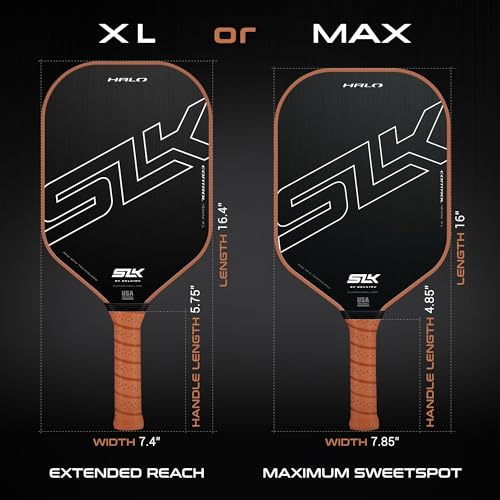 Selkirk Sport SLK Halo Raw Carbon Fiber Pickleball Paddle | Power, Pro and Control Pickleball Paddles | T700, 18K Ultraweave, Aramid Fiber LinkWeave | Designed & Controlled in USA - color: Control | Black | 2024, size: Max (All - Around Paddle)