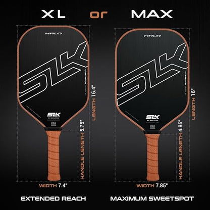 Selkirk Sport SLK Halo Raw Carbon Fiber Pickleball Paddle | Power, Pro and Control Pickleball Paddles | T700, 18K Ultraweave, Aramid Fiber LinkWeave | Designed & Controlled in USA - color: Control | Black | 2024, size: Max (All - Around Paddle)