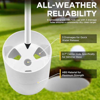KINGTOP Golf Flagstick 6ft, Portable Five-Section Design for Backyard Practice Putting Green, Driving Range Golf Pin Flag Hole Cup Set, Gift Idea - color: Basic- Red- 2 Pack