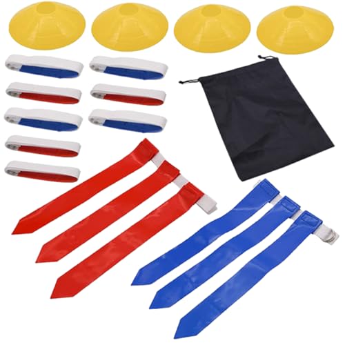 1Set Football Flag Belt Set for Youth Adults Belts Flags Goal Markers for Outdoor Football Games Training Activities
