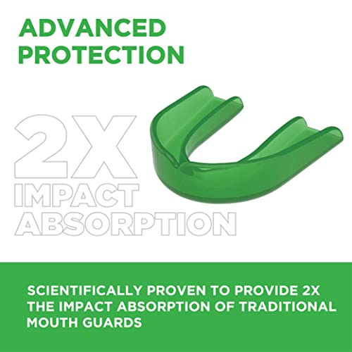 Delta Dental Athletic Sports Mouth Guard - ADA Accepted - 2X The Impact Absorption - Works with Braces 1 Pack No Strap (Youth, Lime Green No Strap)