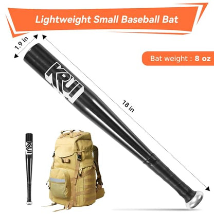 KRUI Aluminum Baseball Bat, 18 Inch Self Defense Bat, Lightweight Bat for Tire Checker, Fish, Keeps in Home, Car, Backpack for Self Defense - color: Black