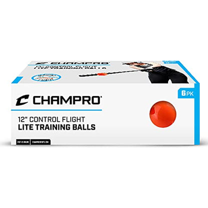 Champro 12" Lite Control Flight Softballs for Batting Practice, 6 Pack