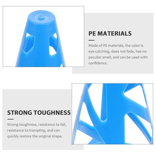 TOYANDONA Multi-Function Basketball Training Cones Set, 23cm Blue Hollow Plastic Agility Markers for Soccer and Football Practice, Sports Field Training Equipment for Drills and Coaching
