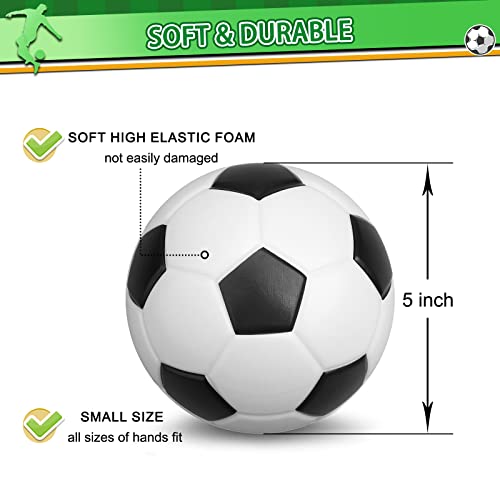 5 Inch Foam Mini Soccer Balls for Indoor Mini Soccer Hoops, Soft Squishy Soocer for Soccer Game Sets | Swimming Pool Balls Beach Balls Great Sport Gift for Adults & Kids Sensory Stress Balls 3 Pack