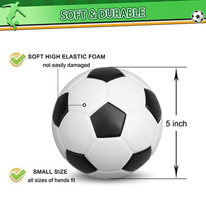 5 Inch Foam Mini Soccer Balls for Indoor Mini Soccer Hoops, Soft Squishy Soocer for Soccer Game Sets | Swimming Pool Balls Beach Balls Great Sport Gift for Adults & Kids Sensory Stress Balls 3 Pack