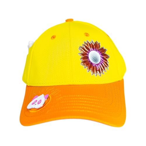 Ladies Adjustable Hats - Tee Holder with Tees & Bill Magnet with Ball Marker - 100% Custom Made - color: Sunny Dayz, style: Offset