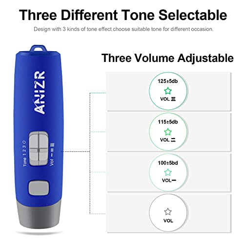 ANIZR Electronic Whistles with Lanyard,Adjustable 3 Tone & 3 High Volume Hand Emergency Whistle Basketball Referee Whistle for Coach,Teacher,Police,Outdoor Camping Boating Hiking(with Battery) - color: Blue-2pcs
