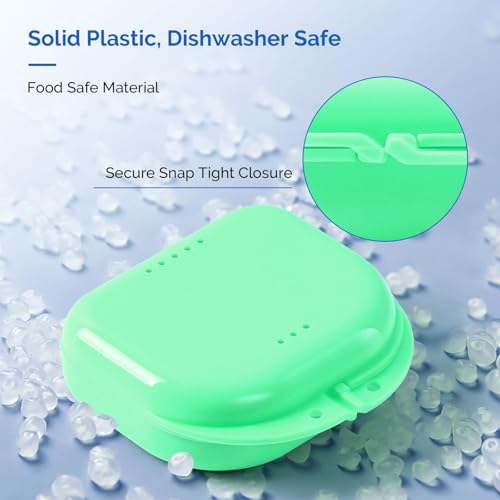 JMU Retainer Case with Vent Holes, Mouth Guard Case Dental Storage Container, Lime Green - color: Lime Green