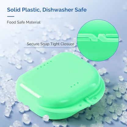 JMU Retainer Case with Vent Holes, Mouth Guard Case Dental Storage Container, Lime Green - color: Lime Green