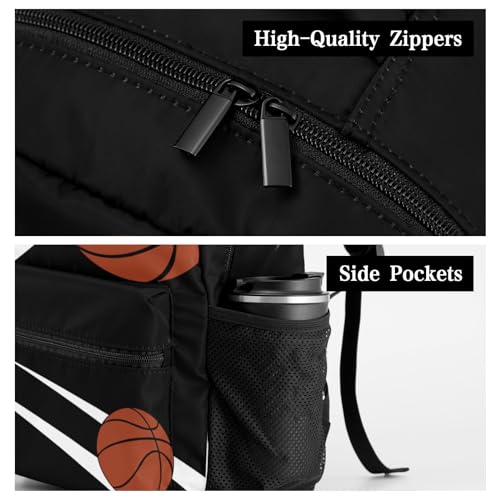 Sport Basketball Player Team Black Personalized School Backpack for Teen Kid-Boy/Girl Primary Daypack Travel Bookbag - color: Option 32