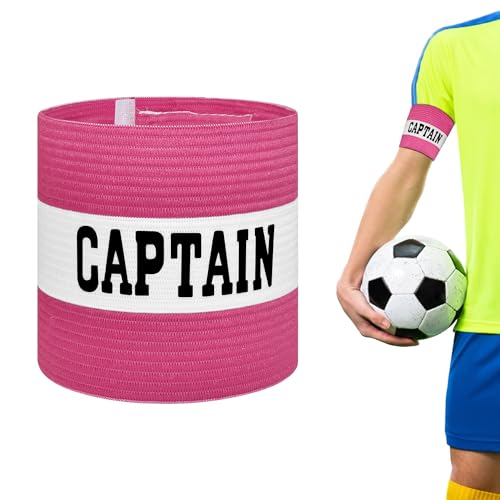 Captain Armbands for Soccer, Unisex Captain's Armband Adjustable Football Arm Bands Adults & Youths Elastic Captain Arm Band Team Sports Accessories - color: Pink