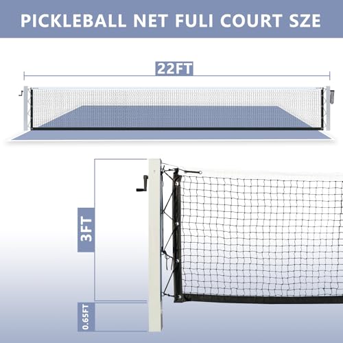 Aluminum Pickleball Net System,Constructed of Rust Proof Aluminum Frame,Regulation Size 22 FT