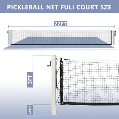 Aluminum Pickleball Net System,Constructed of Rust Proof Aluminum Frame,Regulation Size 22 FT