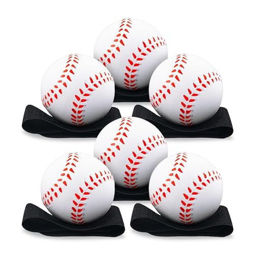 Playbees Reactive Practice Baseballs (6 Pack) – Wrist Return Training Balls for Hand-Eye Coordination – Portable Kids Outdoor Activity & Skill Trainer – Great Birthday Gift or Party Favor - style: 6 Pack