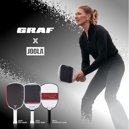 JOOLA GRAF Pro IV 16mm Pickleball Paddle w/Extended Sweet Spot - Carbon Fiber Surface Increases Spin & Control - SK Film for Power & Larger Sweet spot - UPA-A Certified - USAP Approved - NFC Chip - color: Single | 16mm Carbon | GRAF Pro