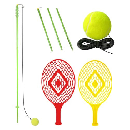 Tennis Trainer, Solo Practice Set, Portable Swing Aid, Self Training Equipment 5.28 Feet for Match Preparation, Hitting Feedback, and Leisure Court Games Players, Athletes, Beginners Anytime Anywhere