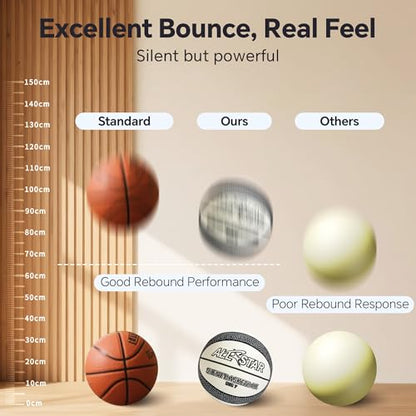 Covered Silent Basketball, Fabric Cover Soft Foam Airless Basketball, High Bounce, Noise-Free Training Ball