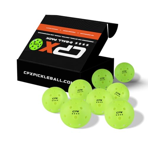 CPX 8-Pack Outdoor Pickleball – Outdoor, Seamless & Long-Lasting – Great for Beginners, Pros, & Clubs