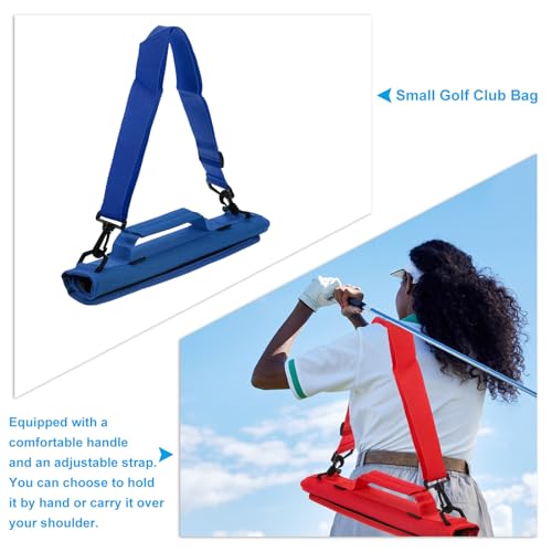 PATIKIL Lightweight Carry Bag, Mini Golf Club Bag with Adjustable Strap for Men Women Golfer Pouch Driving Range Carrier Course Training Practice Case - color: Blue