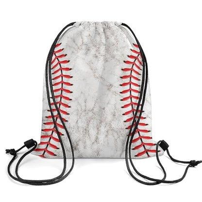 Baseball Drawstring Backpack - Cute Cinch Sack, String Backpacks for Kids Women Men Boys Girls for Gym Outdoor Sports Travel Athletic Drawstring Bag - Lightweight/Foldable