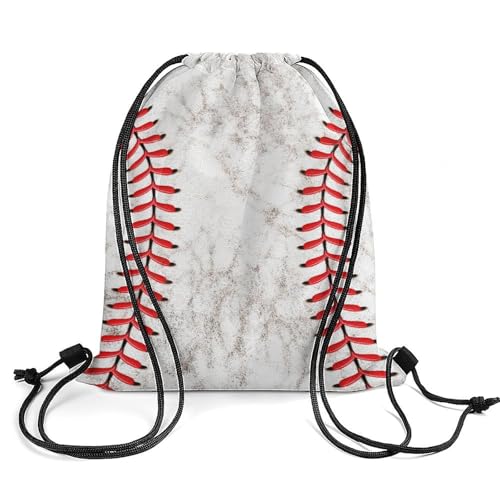 Baseball Drawstring Backpack - Cute Cinch Sack, String Backpacks for Kids Women Men Boys Girls for Gym Outdoor Sports Travel Athletic Drawstring Bag - Lightweight/Foldable