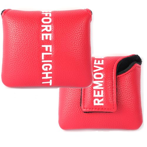 Golf Head Cover with RBF Design for Golf Club - size: for Large Mallet, style: Red