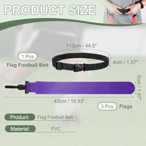 Flag Football Set, Adjustable Flag Football Belt - color: Purple