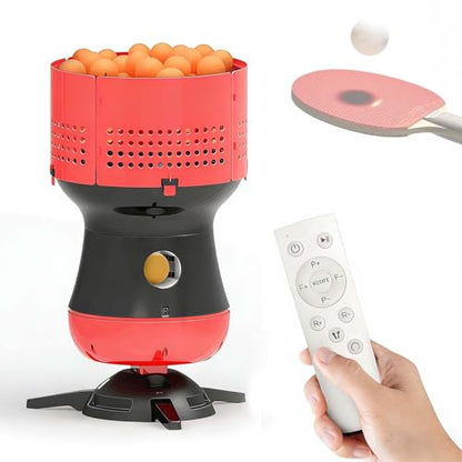 Spin Control Ping Pong Machine, Table Tennis Robot with Dual Mode – Switch Between Straight & Curved Balls, 90-Ball Capacity, Adjustable Trajectory